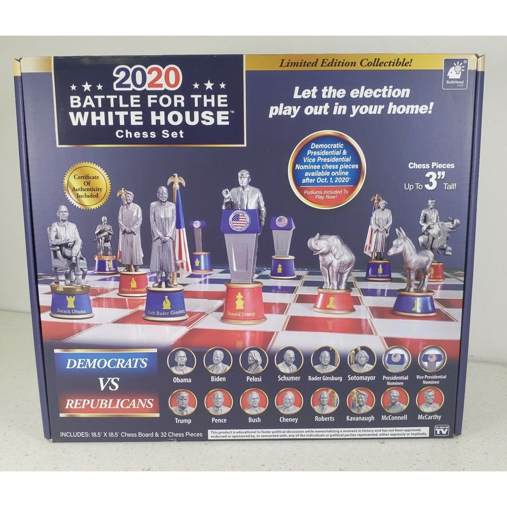2020 BATTLE FOR THE WHITE HOUSE- CHESS SET SEALED--AUTHENTICATED-LIMITED NEW